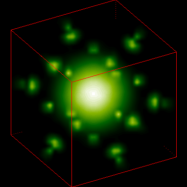 Electron density of the F-center defect in lithium fluoride.