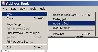 File>New>Address Book