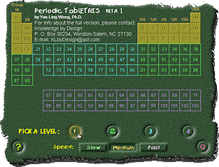 screenshot of periodic tabletris game director version
