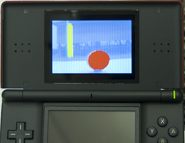 botball nintendo ds video with color blob overlay